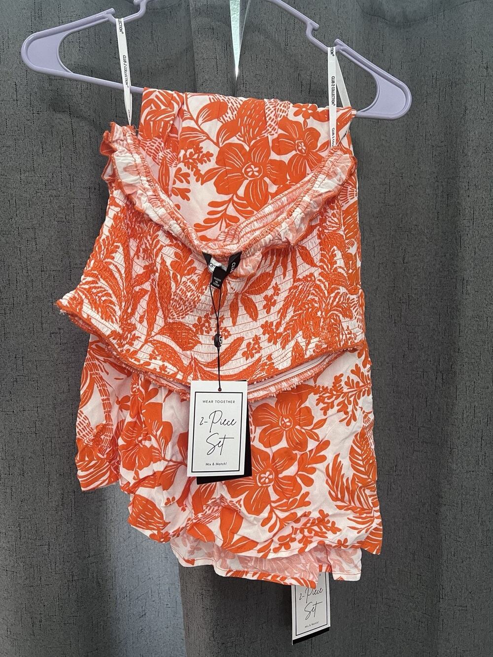 Club Z Women's Two-Piece Set Orange Size M